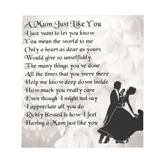 Bloc-note Poème de maman - Danseurs de salle de bal (Devant)