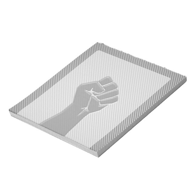 Bloc-note Poing de solidarité en fibre de carbone (Tourné)