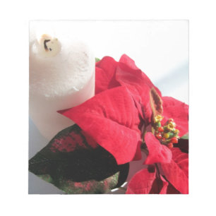 Bloc-note Poinsettia avec bougie
