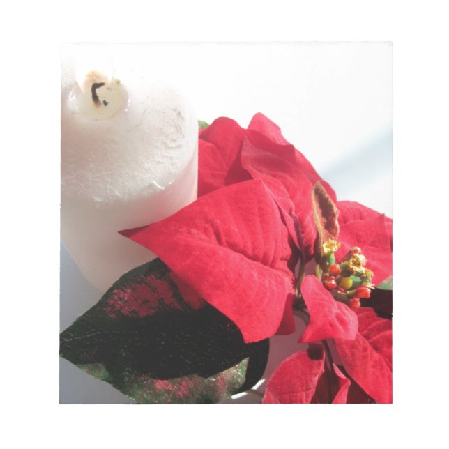 Bloc-note Poinsettia avec bougie (Devant)