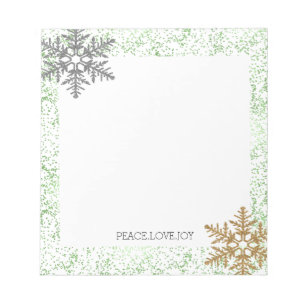 Bloc-note Points Confetti Mint Snowflakes