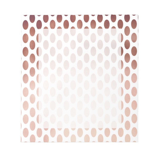 Bloc-note pois motif rose d'or simple et clair (Devant)