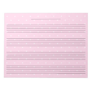 Bloc-note Pois rose Fille Papier de musique pour enfants ext
