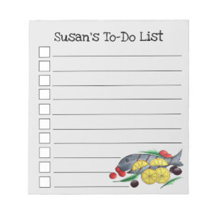 Bloc-note Poisson Grillé Grec Fruits de mer Méditerranéens