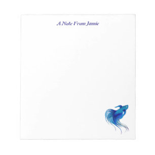 Bloc-note Poissons bleus de Betta d'aquarelle