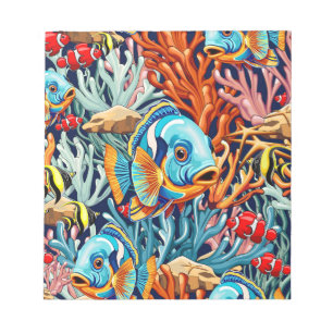 Bloc-note Poissons Tropicaux Couleurs Vives Ambiance Été