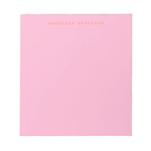 Bloc-note Police de machine à écrire rétro minimaliste rose