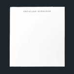 Bloc-note Police Rétro minimaliste<br><div class="desc">Bloc-notes personnalisé avec votre nom dans une police minimaliste rétro en noir et blanc.</div>
