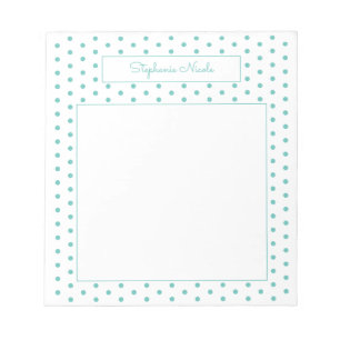 Bloc-note Polka Aqua simple Linné personnalisé