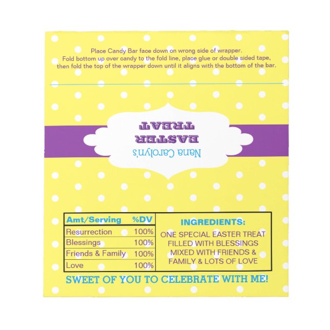 Bloc-note Polka Dot Pâques Treat Favoriser les enveloppeurs  (Devant)