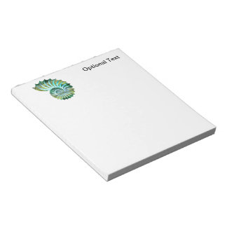 Bloc-note Polygone Mosaïque Nautilus Coquille Bleu et Vert