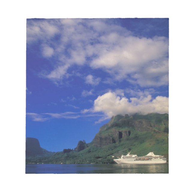 Bloc-note Polynésie française, Moorea. Baie de Cooks. Navire (Devant)