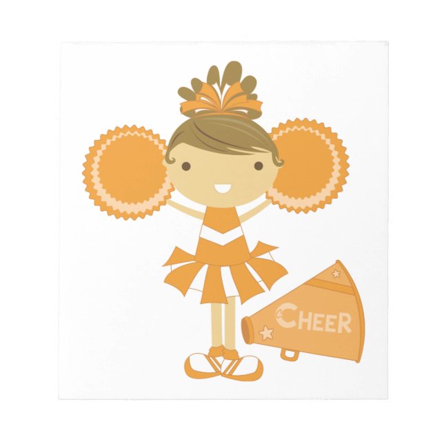 Bloc-note Pom-pom girl en orange (Devant)