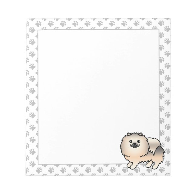 Bloc-note Pomeranian Sable Crème Chien de Dessin Animé Migno (Devant)