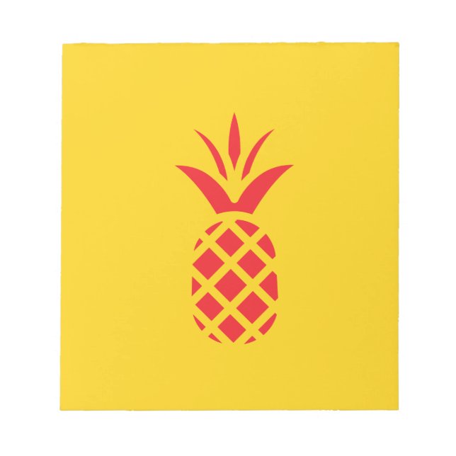 Bloc-note Pomme de pin rouge en jaune. (Devant)