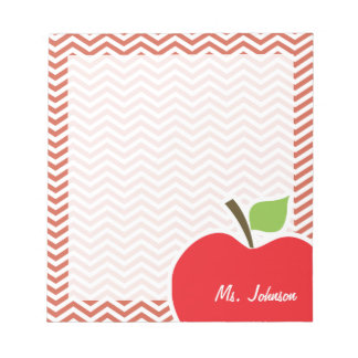 Bloc-note Pomme sur corail foncé Chevron