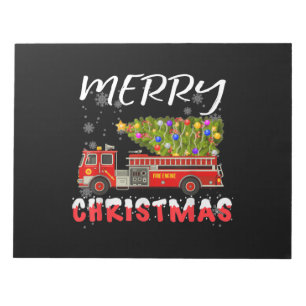 Bloc-note Pompier Camion Pine Tree Famille de Noël