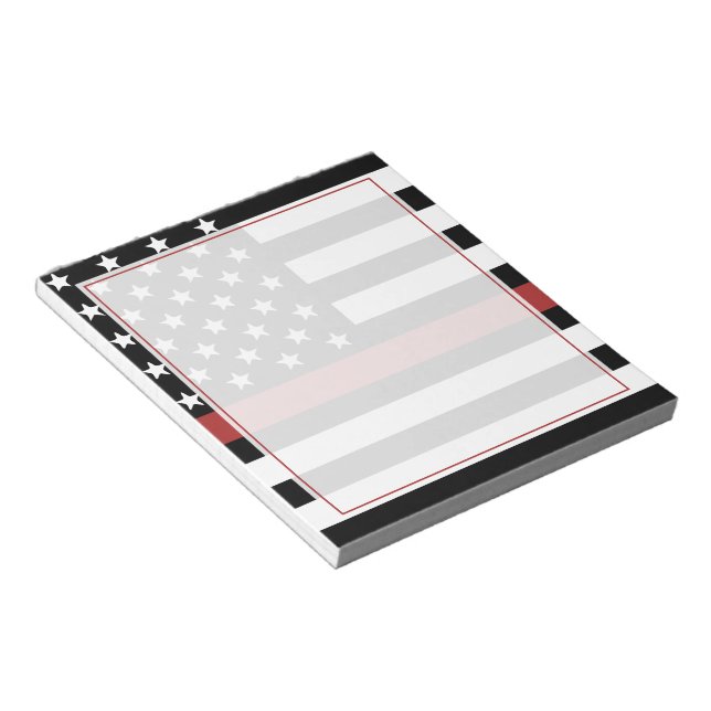 Bloc-note Pompier Mince Ligne Rouge Drapeau Drapeau Dept. (Incliné)