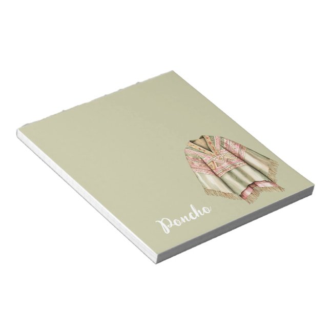Bloc-note Poncho Rose Avocat Menthe (Incliné)