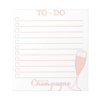 Bloc-note Pop the Champagne To Do List