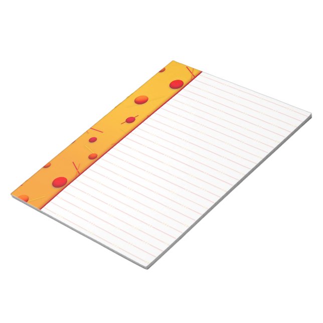 Bloc-note Portes et lignes orange rouge Fun Yello Bordure Bl (Incliné)
