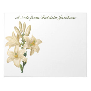 Bloc-note Portes-notes monogrammes personnalisés Fleurs vint
