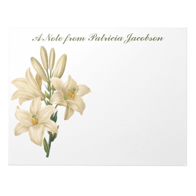 Bloc-note Portes-notes monogrammes personnalisés Fleurs vint (Devant)