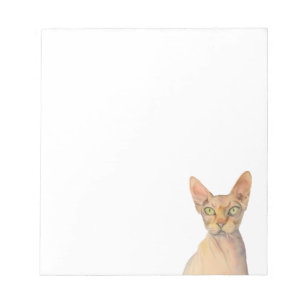Bloc-note Portrait d'aquarelle de chat de Sphynx