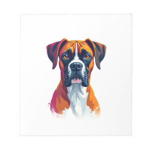 Bloc-note Portrait de Boxer Vintage Éclaboussure de Couleur