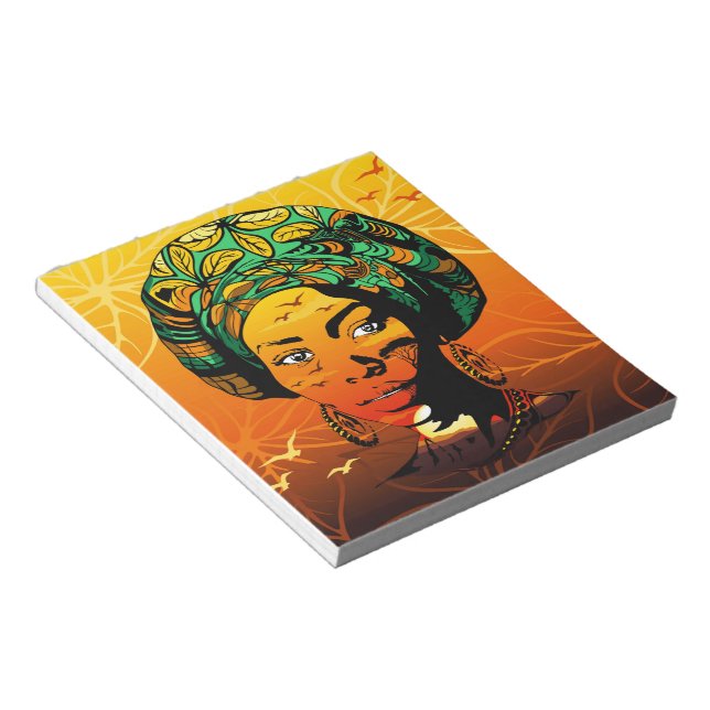 Bloc-note Portrait féminin africain avec coucher de soleil (Incliné)