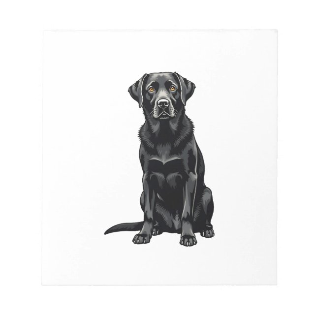 Bloc-note Portrait Illustré de Chien Labrador Retriever Noir (Devant)