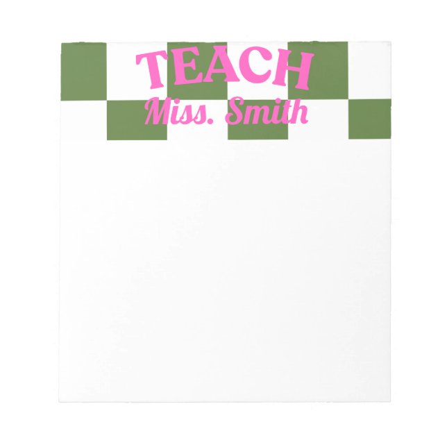 Bloc-note Post-it personnalisable pour enseignant (Devant)