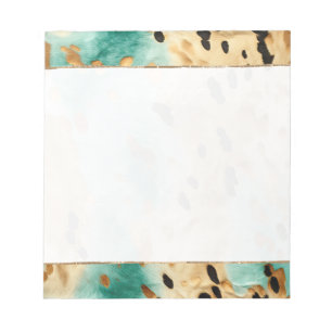 Bloc-note Poster de animal noir Turquoise or