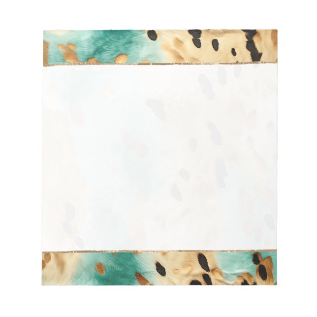 Bloc-note Poster de animal noir Turquoise or (Devant)