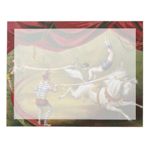 Bloc-note Poster De Cirque Montrant Acrobat En Cours De Cour