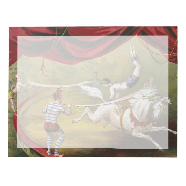 Bloc-note Poster De Cirque Montrant Acrobat En Cours De Cour (Devant)