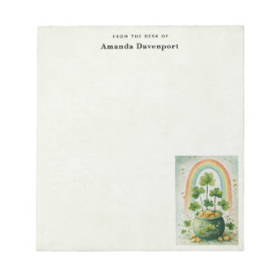 Bloc-note Pot de l'or et arc-en-ciel vintage
