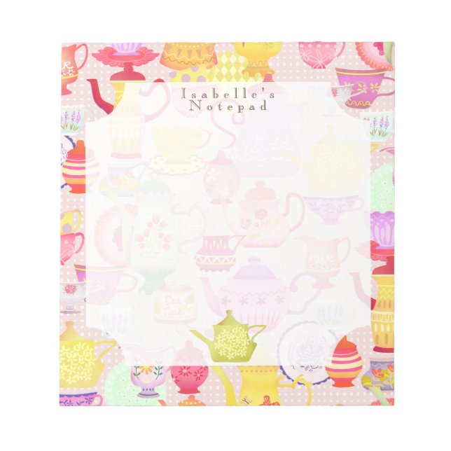 Bloc-note Pots de thé et tasses (Devant)