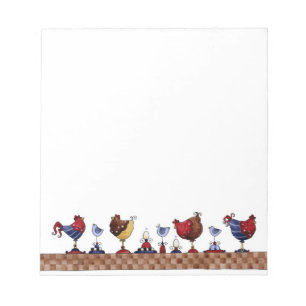 Bloc-note Poules dans une rangée - bloc - notes