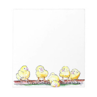 Bloc-note Poulet scratch papier paillettes sur le journal dr