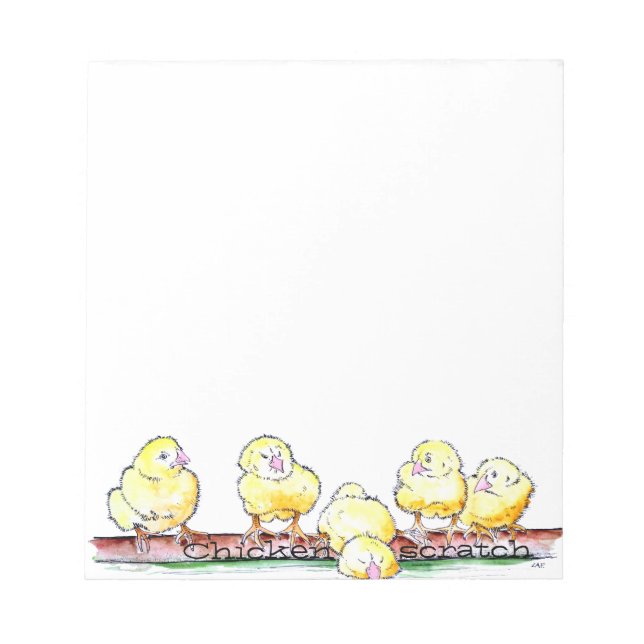 Bloc-note Poulet scratch papier paillettes sur le journal dr (Devant)