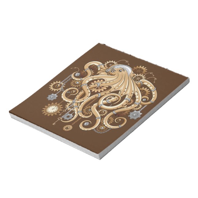 Bloc-note Poulpe Steampunk Rétro Fantastique Mécanique (Tourné)