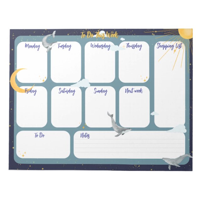 Bloc-note Pour faire cette semaine (Devant)