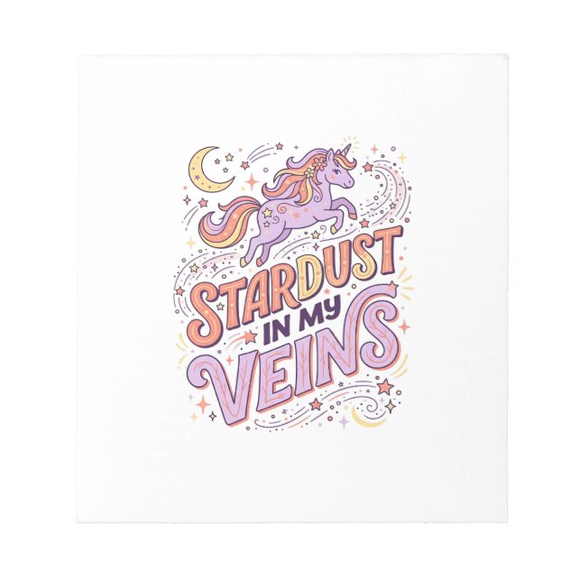 Bloc-note Poussière d'étoile de licorne dans mes veines conc (Devant)