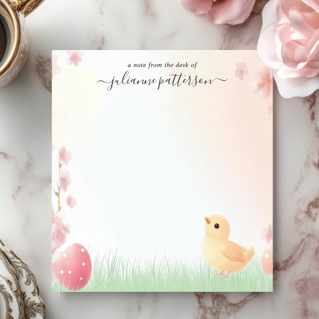 Bloc-note Poussin de Pâques Mignon Fleur de Printemps Nom Pe (Créateur téléchargé)