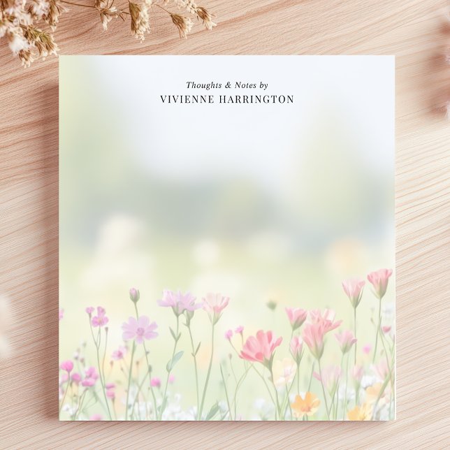 Bloc-note Prairie de Fleurs Sauvages Douces Personnalisée (Créateur téléchargé)