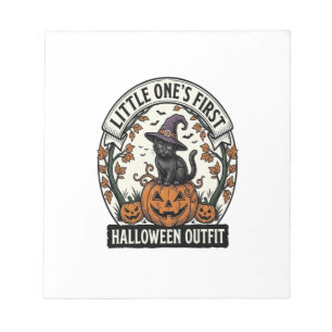 Bloc-note Premier costume d'Halloween Vintage Chat Noir Citr