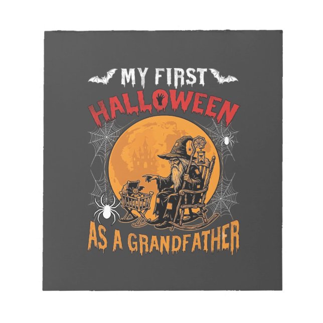 Bloc-note Premier Halloween en tant que grand-père sorcier c (Devant)
