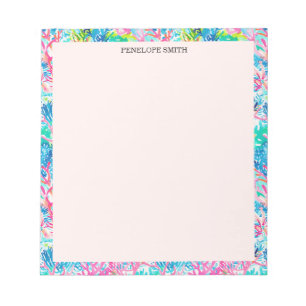 Bloc-note Préparé Chic Tropical Corail Aquarelle Personnalis