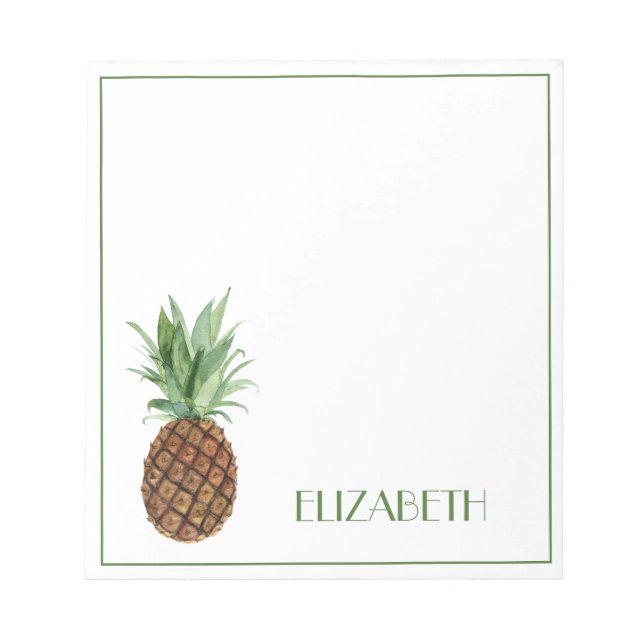 Bloc-note Préparé Tropical Personnalisé avec Ananas (Devant)